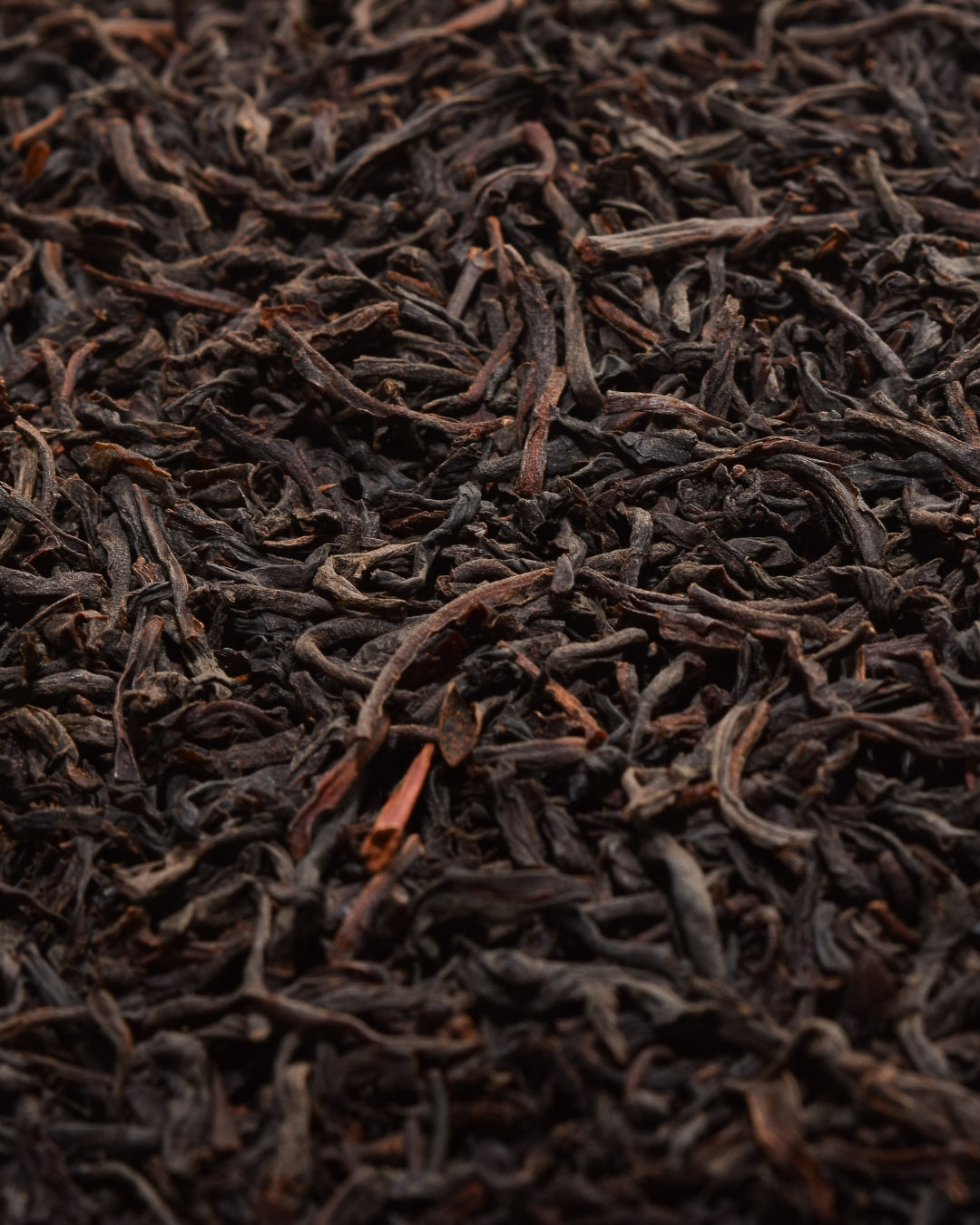 Dried black tea leaves