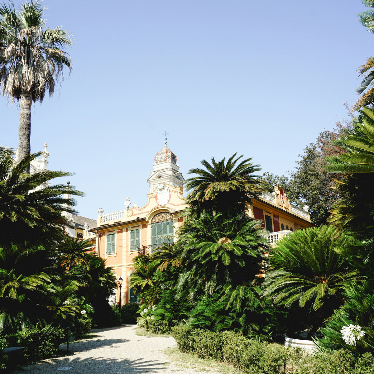 A garden path through subtropical planting on the Ligurian coast, the inspiration for LUMIRA Il Giardino