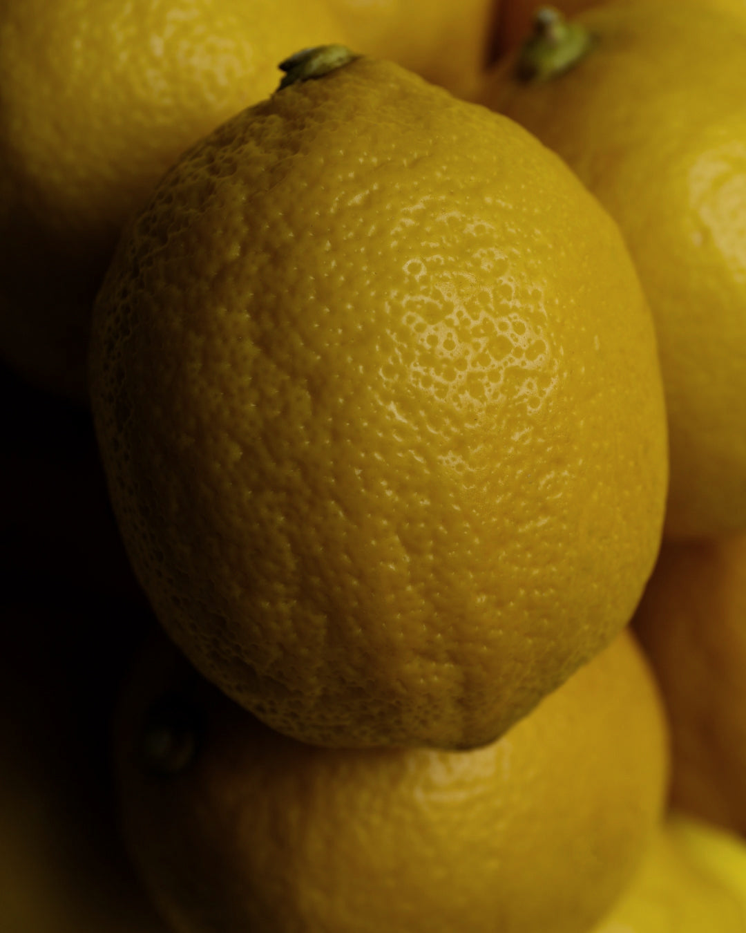 Two ripe yellow lemons in close-up